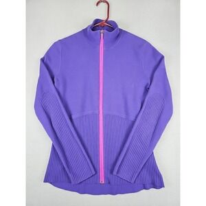 Title Nine T9 Full Zip Cardigan Sweater Women's Size Large Purple